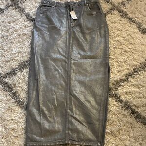 Cisco Metallic Silver Pencil Skirt